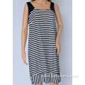 White and Navy Striped Dress